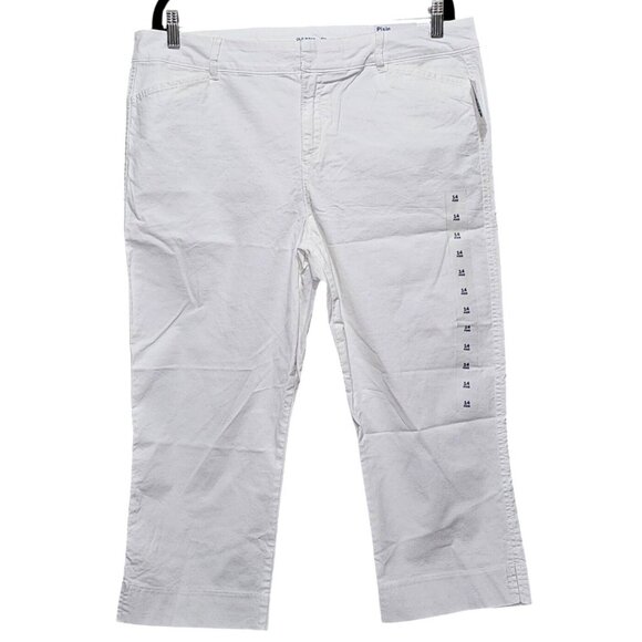 Old Navy Womens Pixie White Cropped Stretch Pants‎ Size 14 - Picture 1 of 12